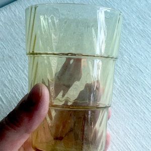 ANTIQUE amber tiered glass